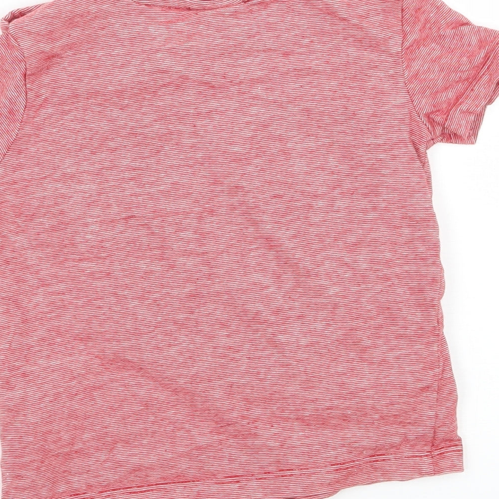 Disney Boys Red Striped Jersey Basic T-Shirt Size 12-18 Months