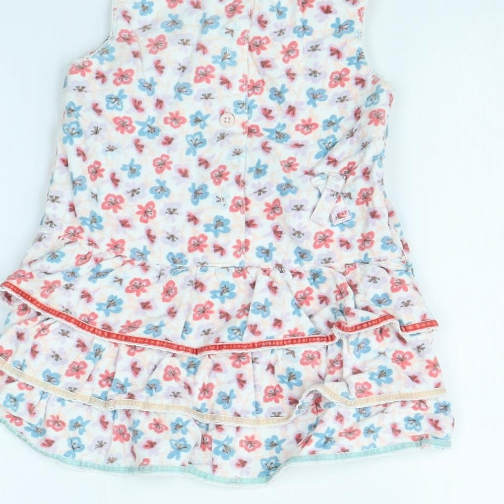 John Lewis Girls White Floral Fit & Flare Size 12 Months