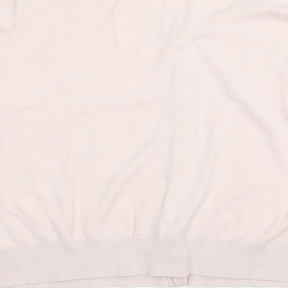 h7M Womens Pink Cardigan Jumper Size L