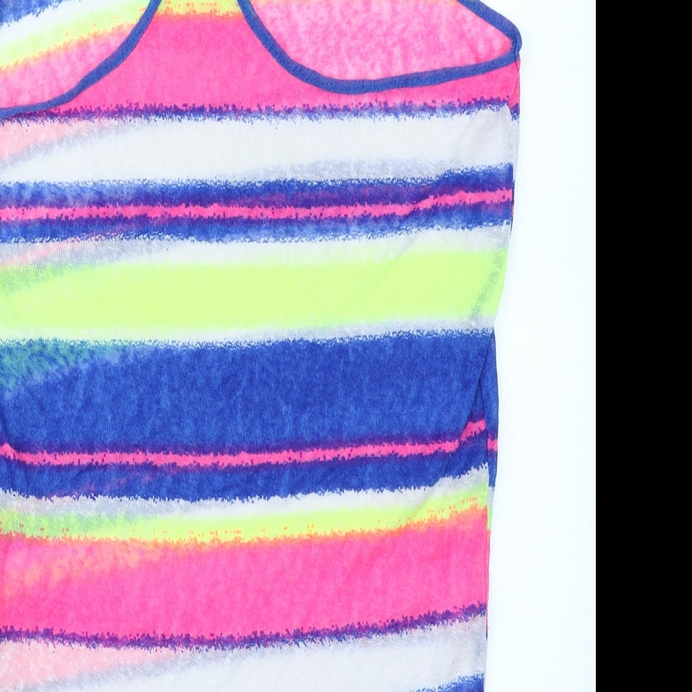 Ocean Club Womens Blue Striped Basic Tank Size 6