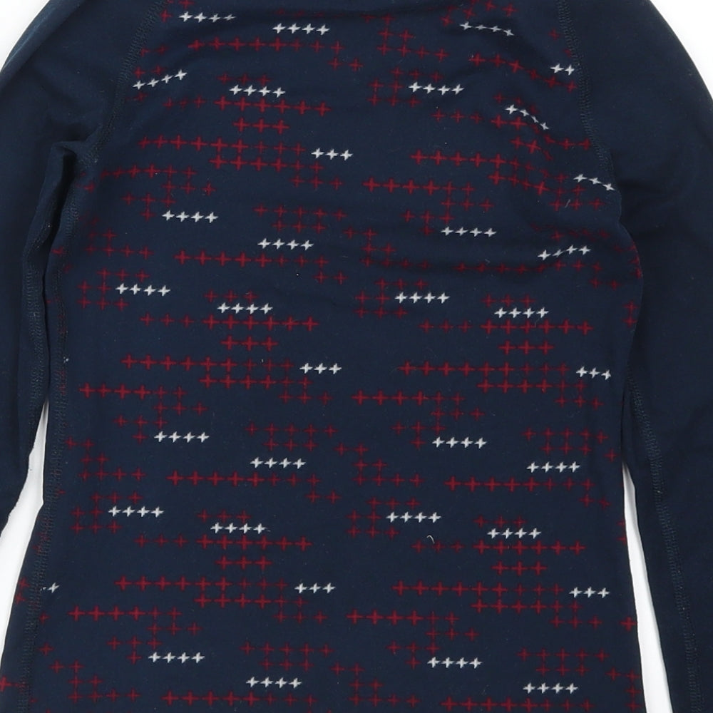 Crae Girls Blue Geometric Basic T-Shirt Size 9-10 Years