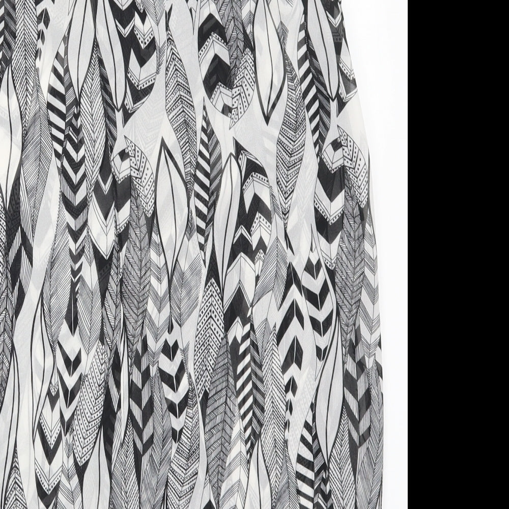 Warehouse Womens Grey Geometric Basic Tank Size 6