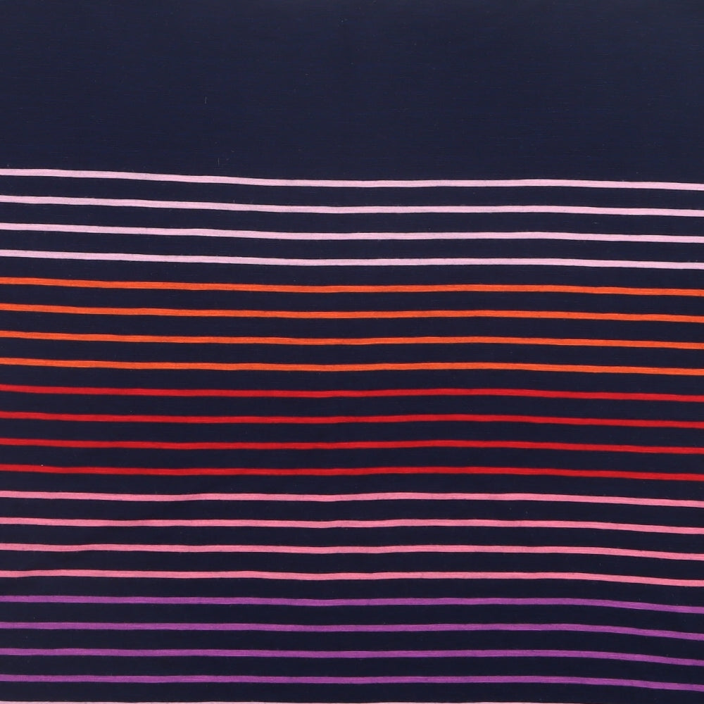 Oasis Womens Blue Striped Basic T-Shirt Size L