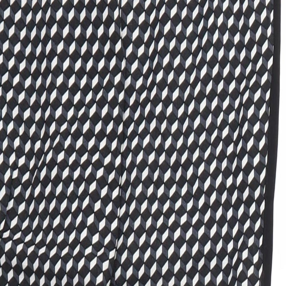 be beau Womens Black Argyle/Diamond Trousers Size 8 L29 in - Stretch waistband