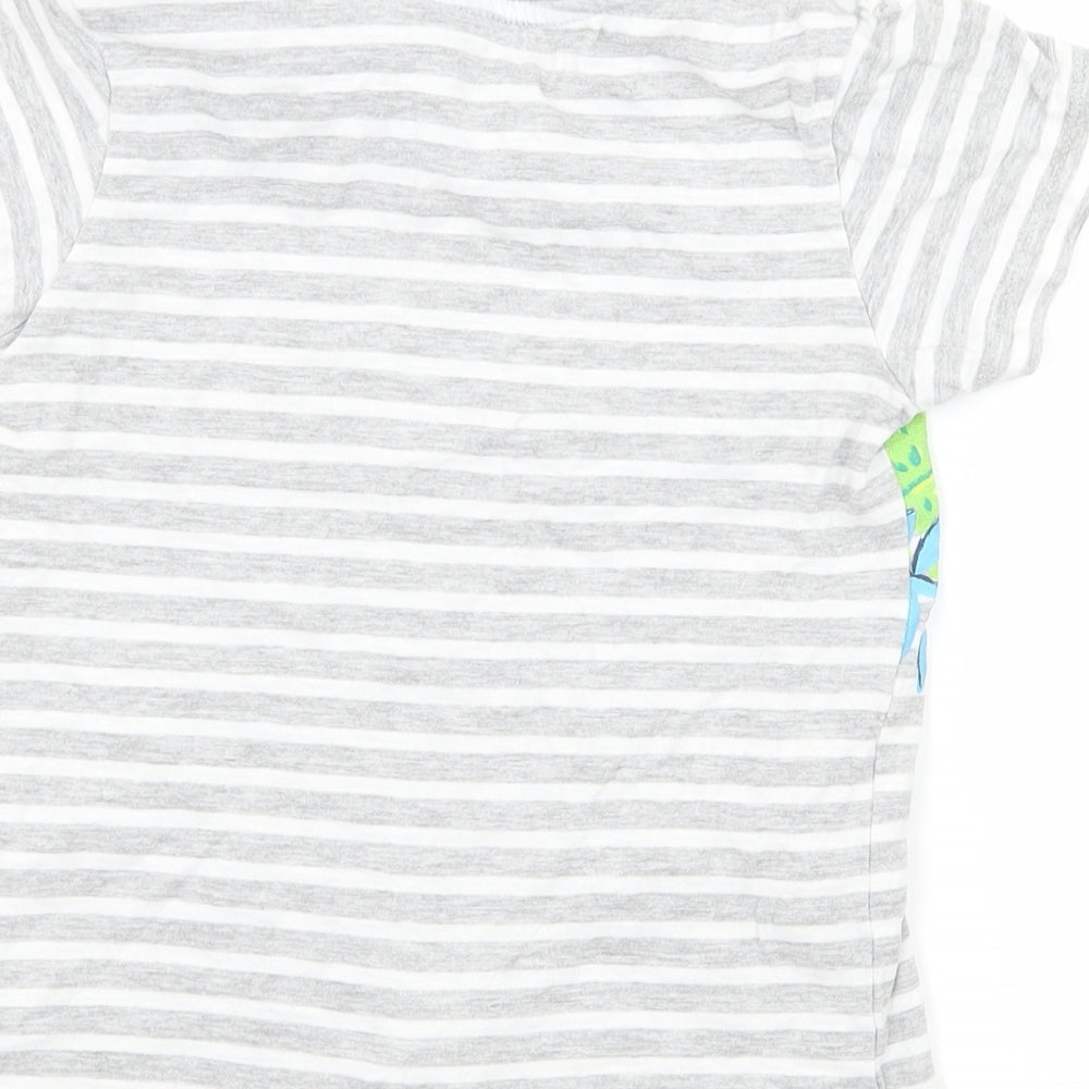 Matalan Boys Grey Striped Jersey Basic T-Shirt Size 3-4 Years - Crocodile