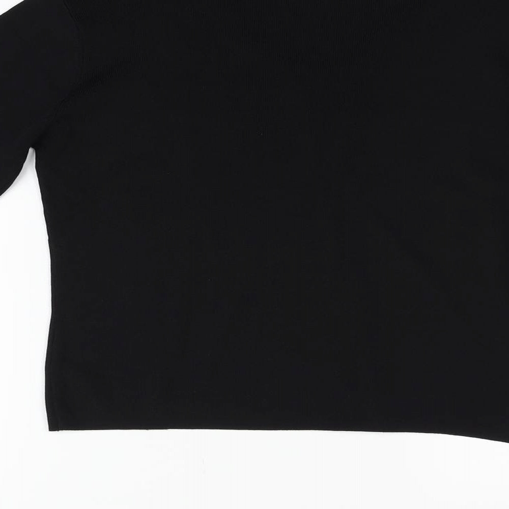AMARANTO Womens Black Basic T-Shirt Size M