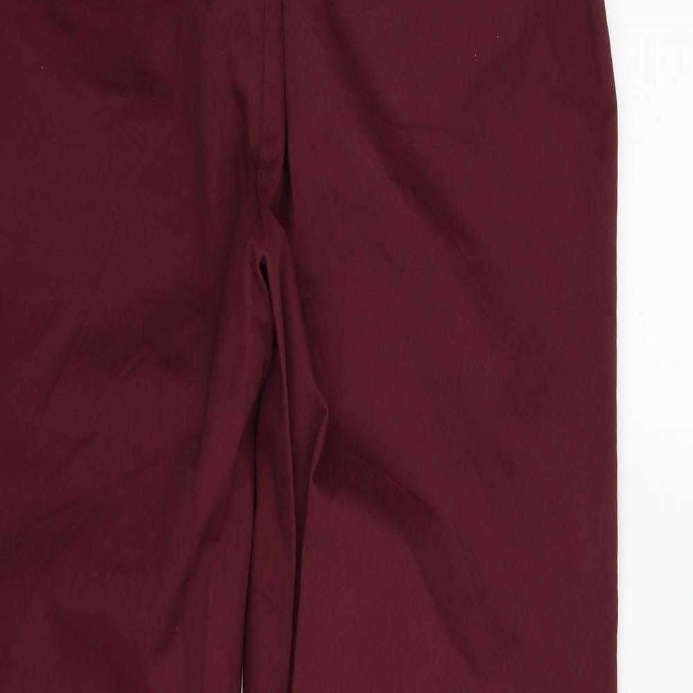 Matalan Womens Red Houndstooth Trousers Size 34 in L30 in