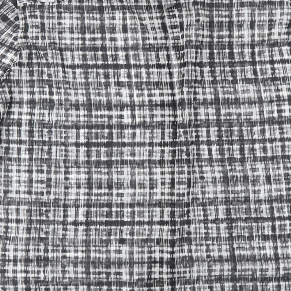 Mango Womens Grey Check Basic Blouse Size XL