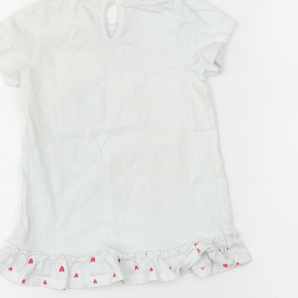 George Girls White Basic T-Shirt Size 12-18 Months