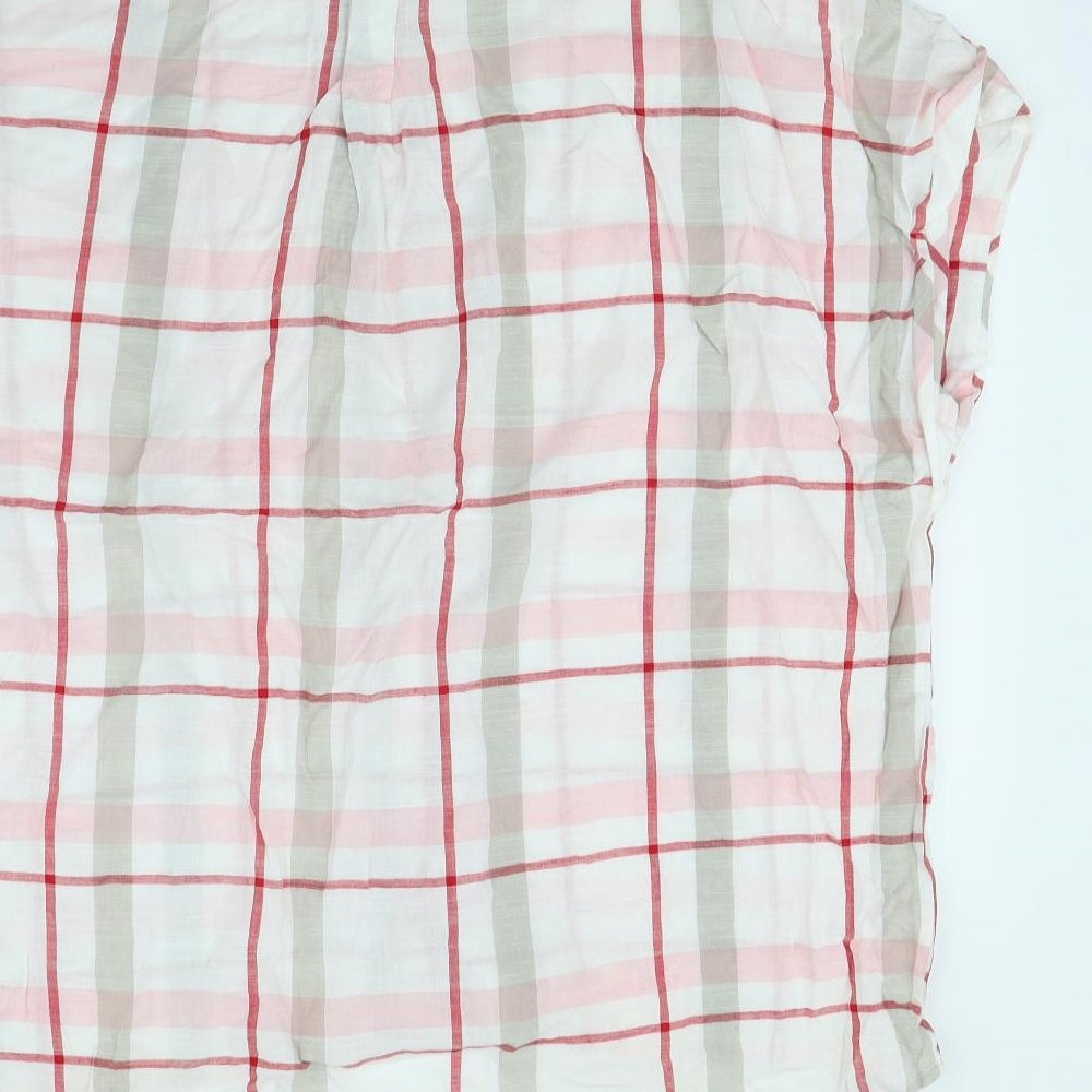 Primark Womens White Check Basic Button-Up Size 14