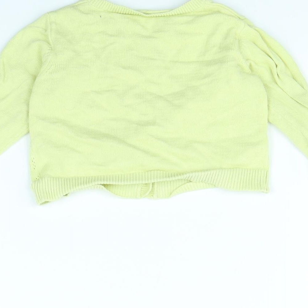 Mothercare Girls Green Cardigan Jumper Size 3-6 Months