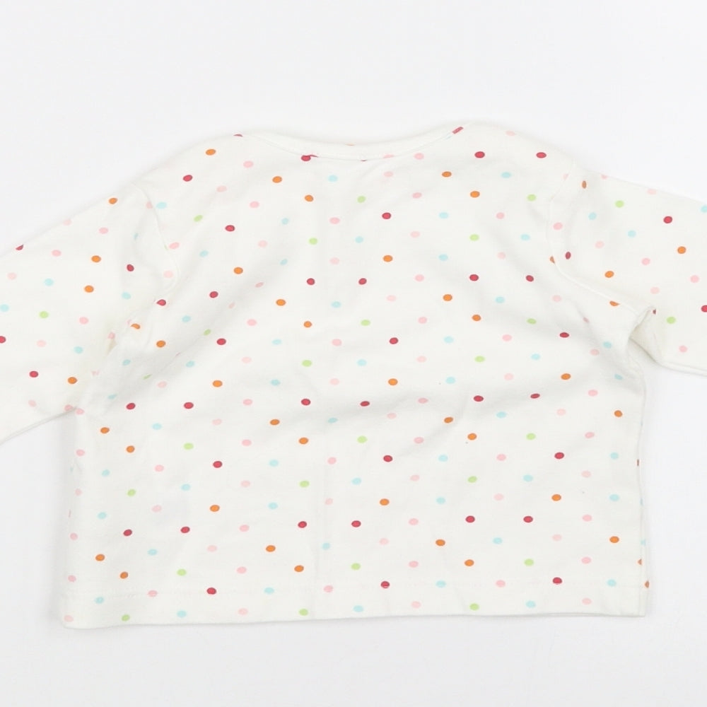 Marks and Spencer Baby White Polka Dot Pullover Jumper Size 0-3 Months