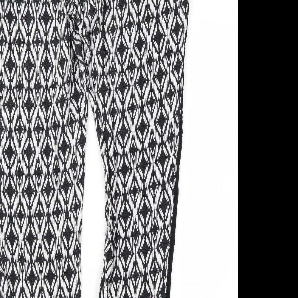 F&F Womens Black Geometric Harem Trousers Size 12 L28 in