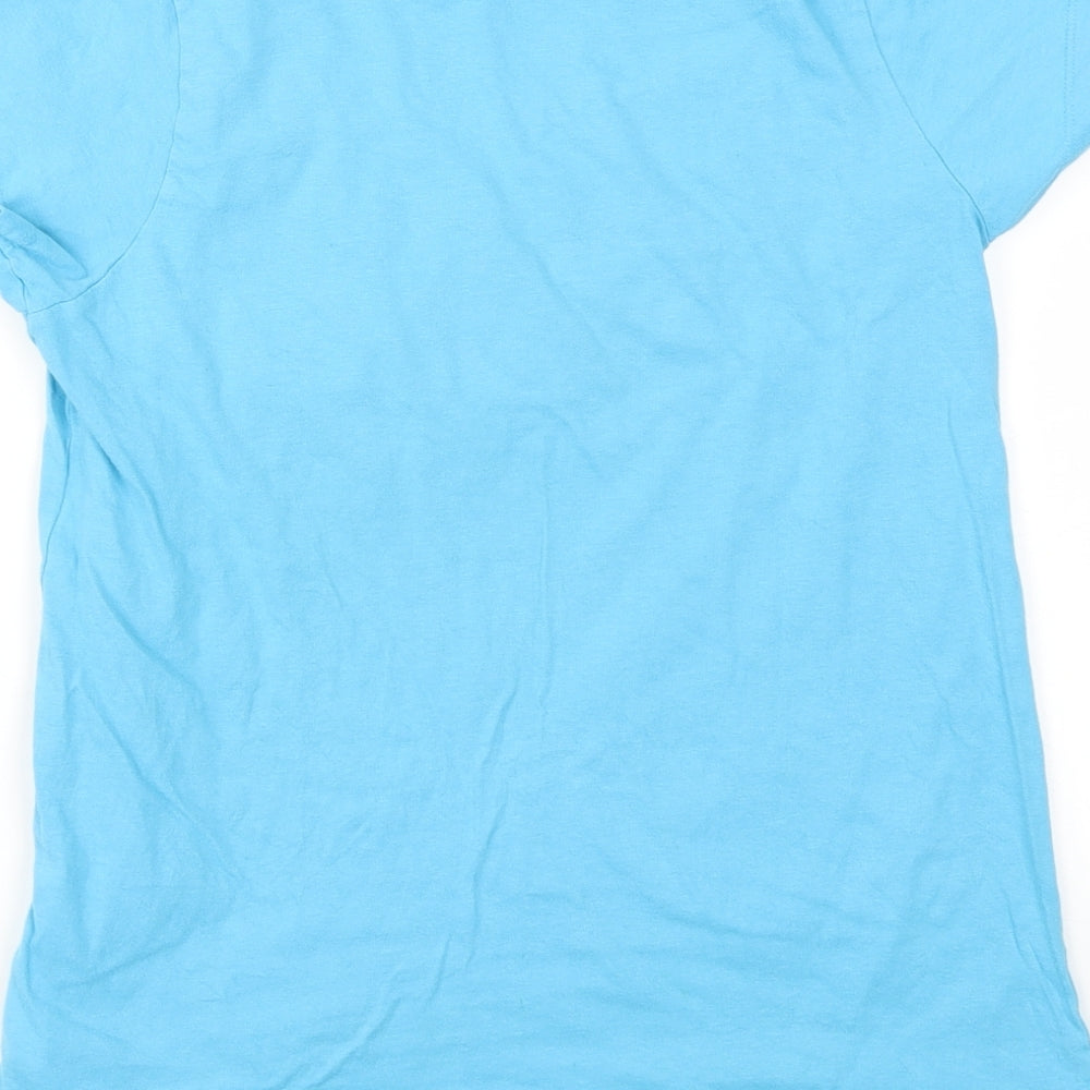 mickey mouse Girls Blue Animal Print Basic T-Shirt Size 11-12 Years