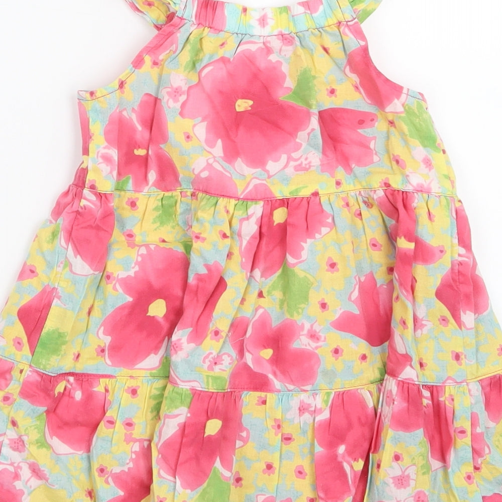 Mothercare Girls Pink Floral T-Shirt Dress Size 9-12 Months