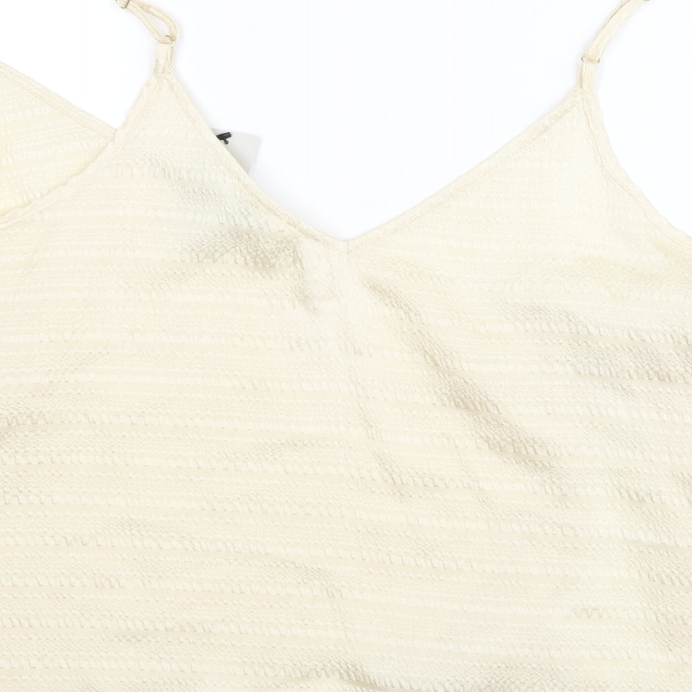 River Island Womens Ivory Basic Tank Size 16