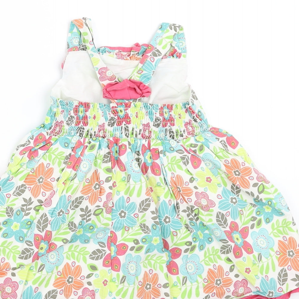 Sainsburys Girls Multicoloured Floral Fit & Flare Size 12-18 Months