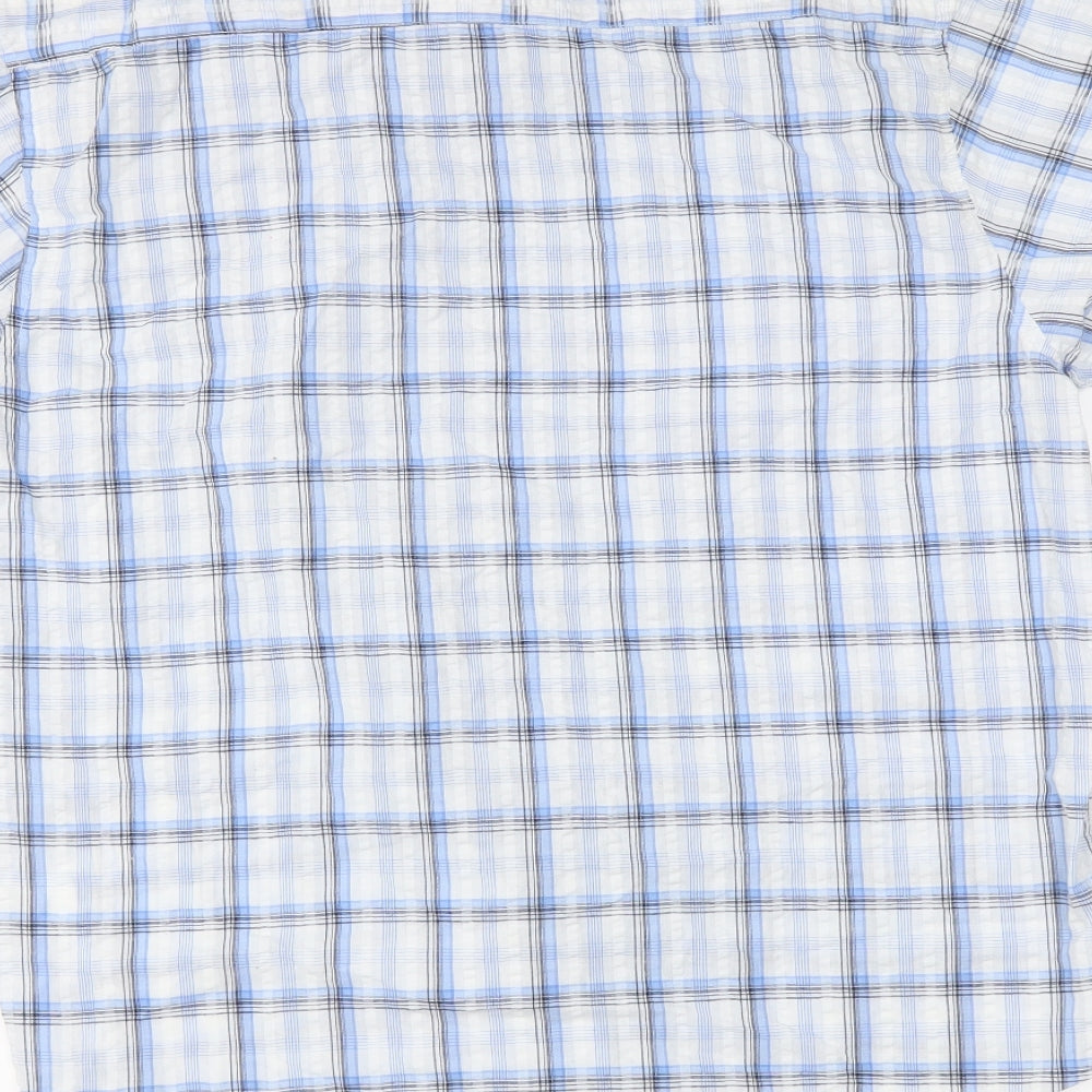 Easy Mens Blue Plaid Button-Up Size L