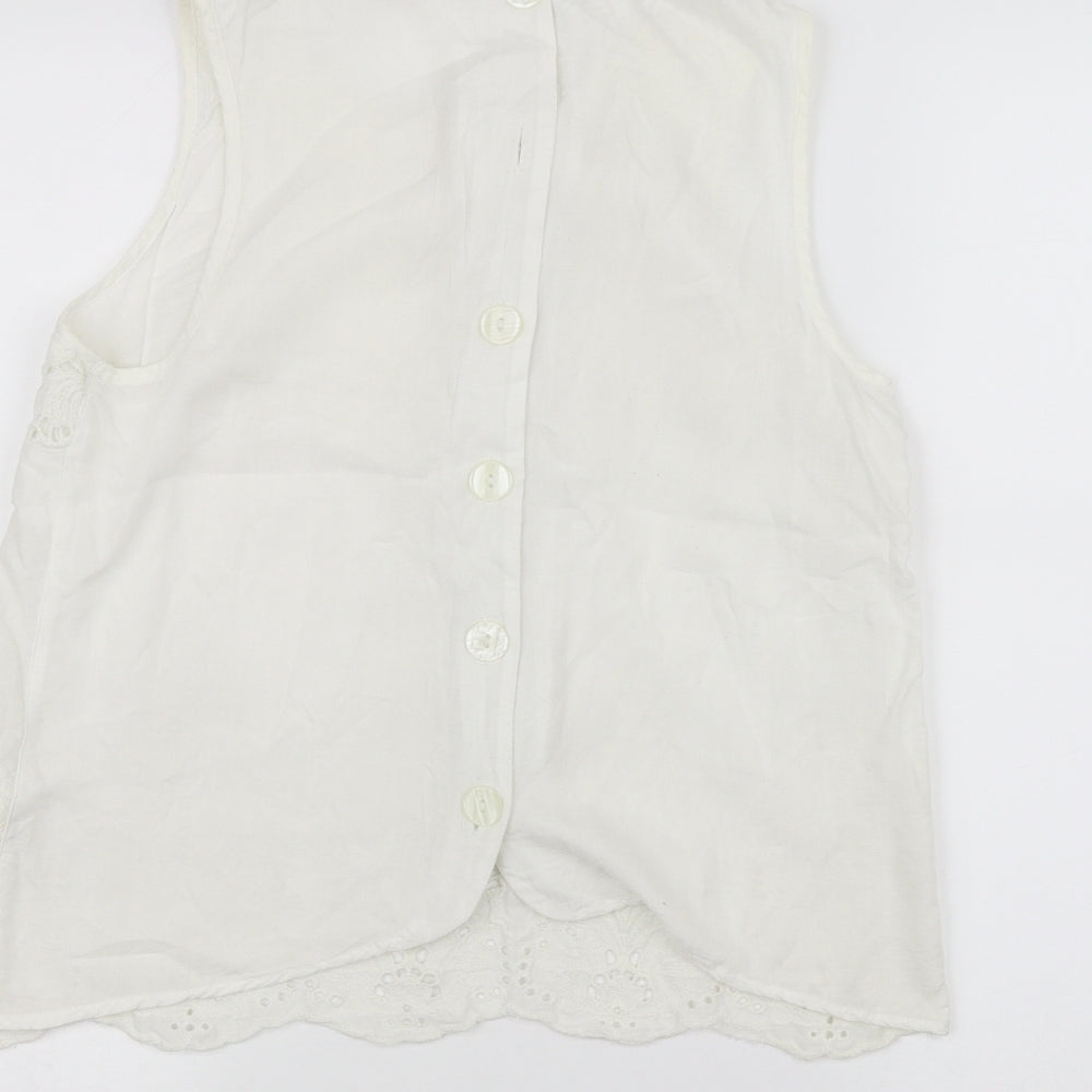 River Island Womens White Basic Tank Size 8