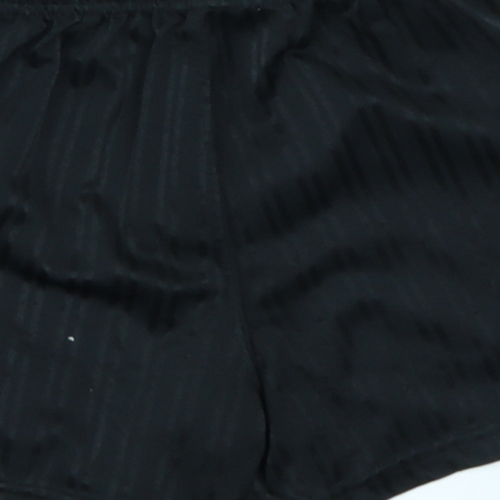 School life Girls Black Striped Sweat Shorts Size 4-5 Years