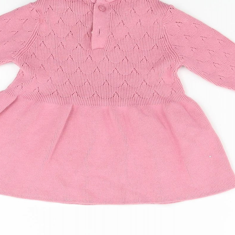 Marks and Spencer Boys Pink Jumper Dress Size 3-6 Months