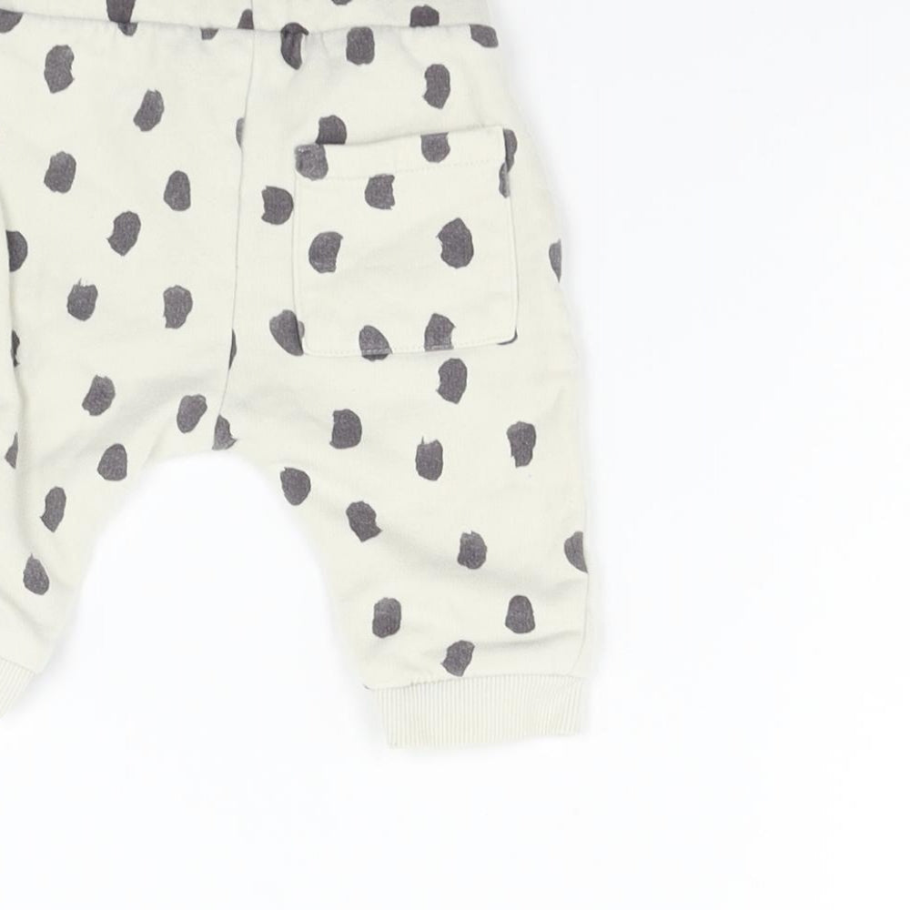 Marks and Spencer Boys Beige Animal Print Jogger Trousers Size 3-6 Months