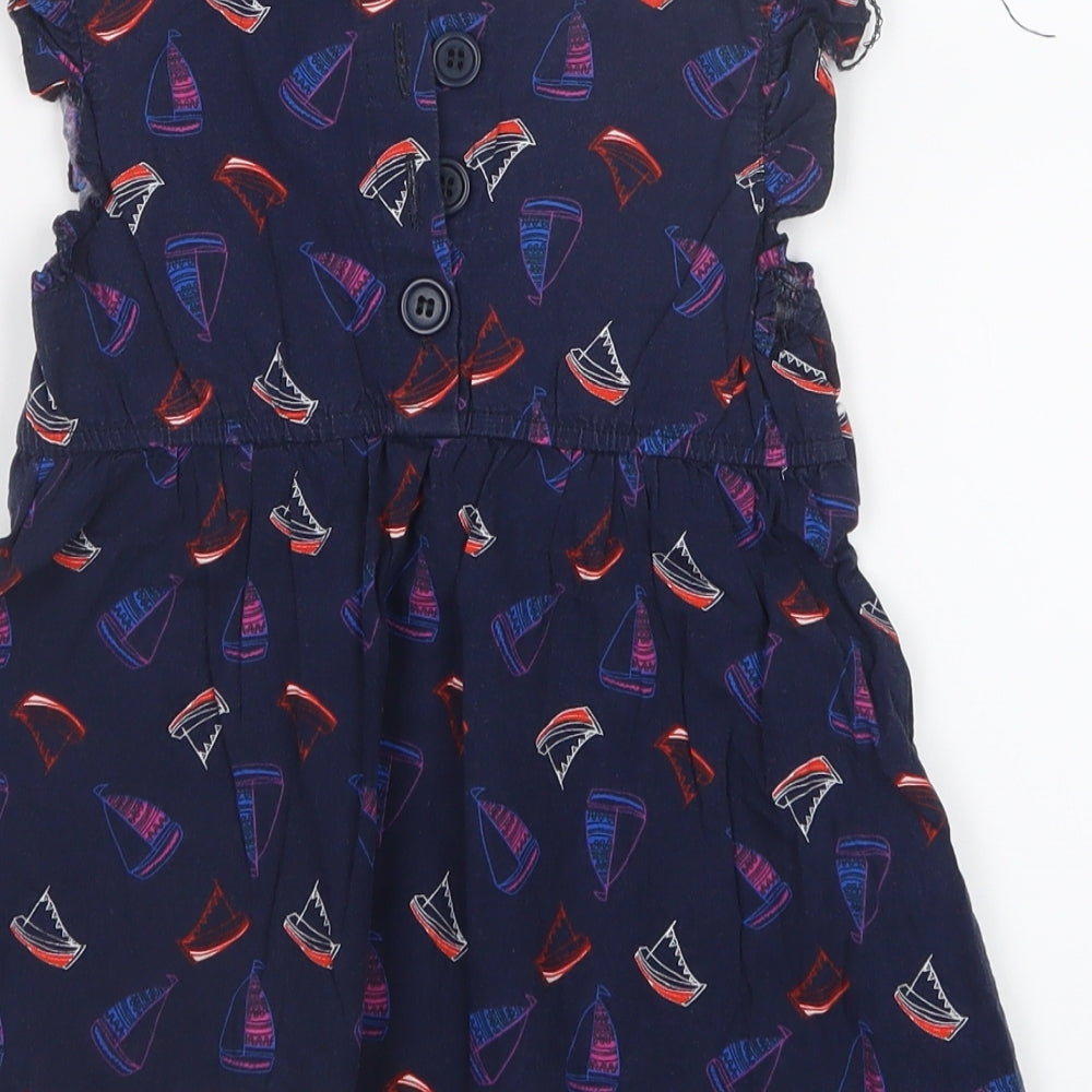 TU Girls Blue Geometric T-Shirt Dress Size 6 Years