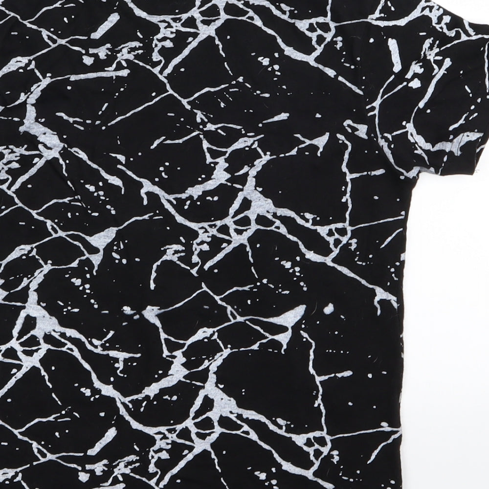 one point one Boys Black Geometric Basic T-Shirt Size 6 Years