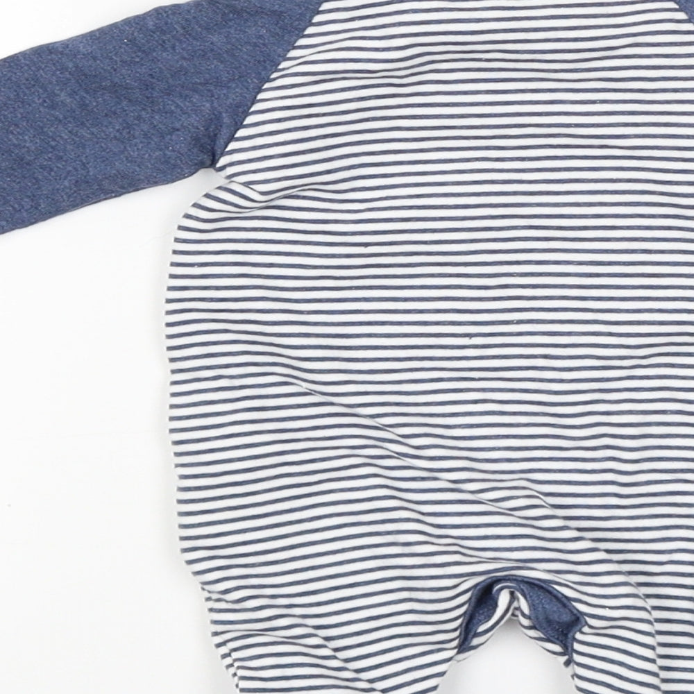 Mothercare Baby Blue Striped Babygrow One-Piece Size Newborn - little heroes drink their milk