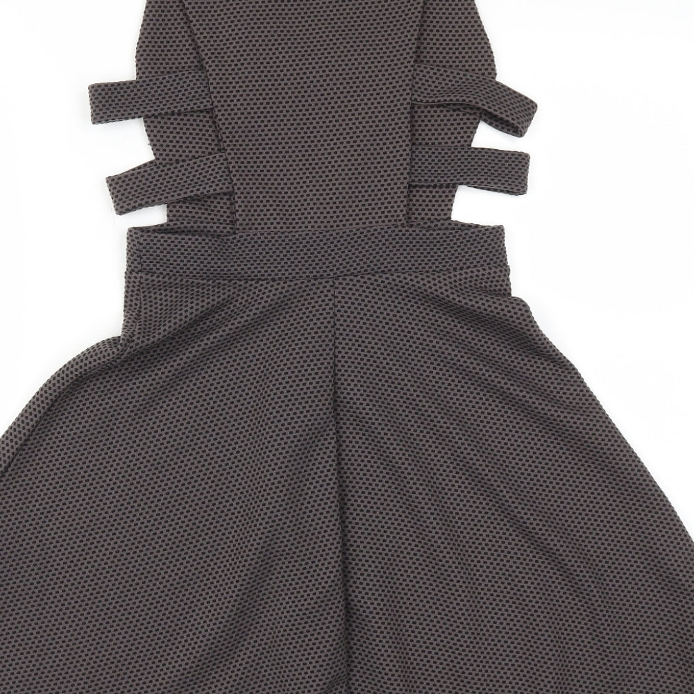 Boohoo Womens Brown Fit & Flare Size 6