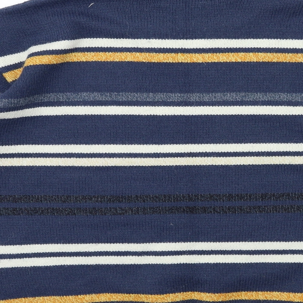 AFM Mens Blue Striped Pullover Jumper Size M