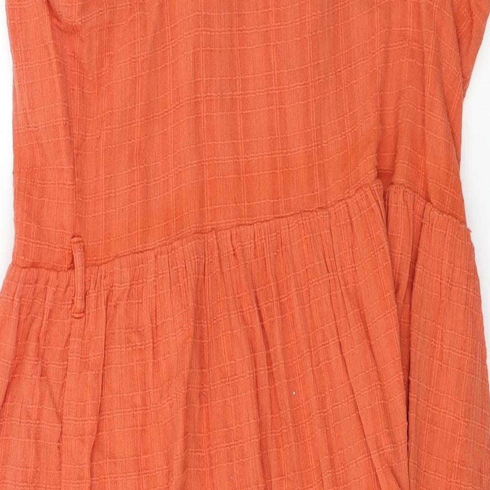 Miss Selfridge Womens Orange Basic Button-Up Size 14