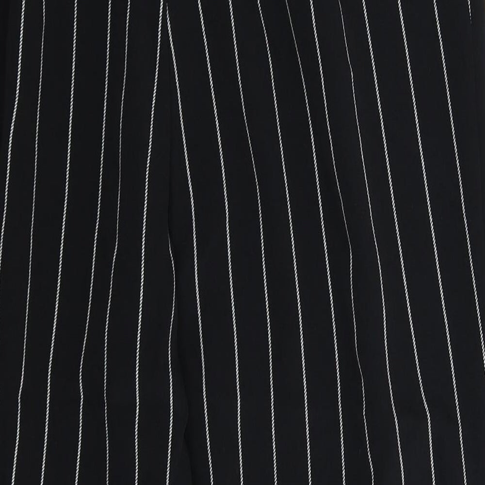 Divided Womens Black Striped Trousers Size 10 L25 in