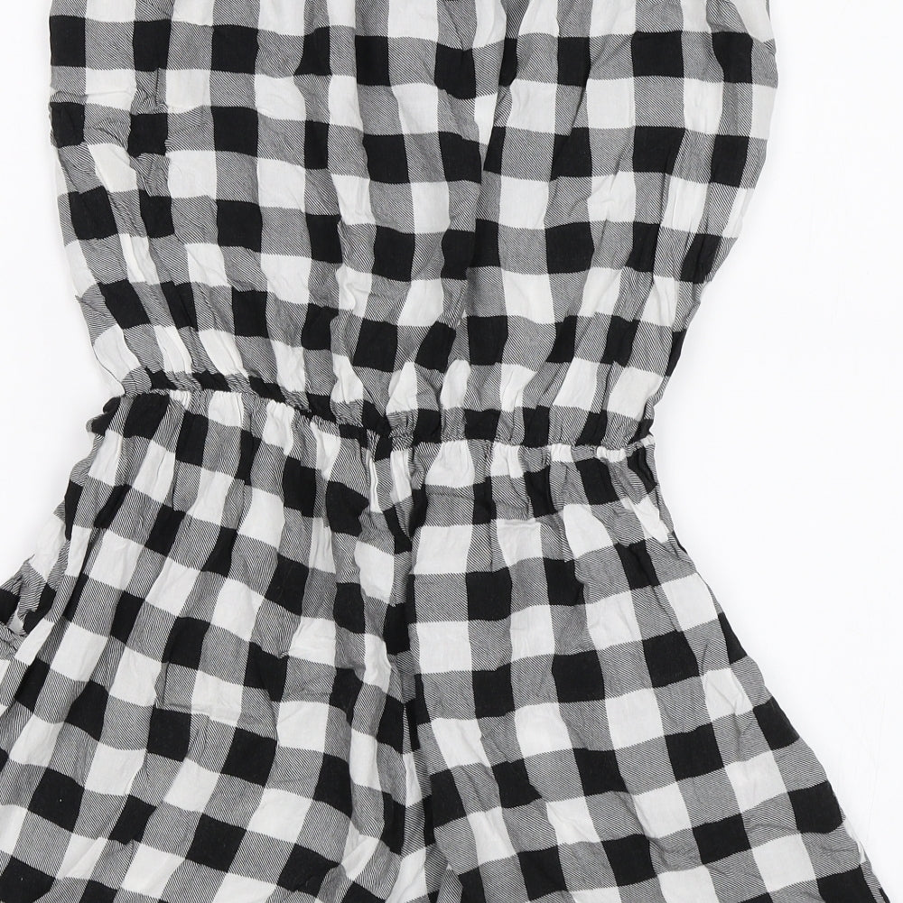 Foresta bella Womens Black Plaid Playsuit Outfit/Set Size S