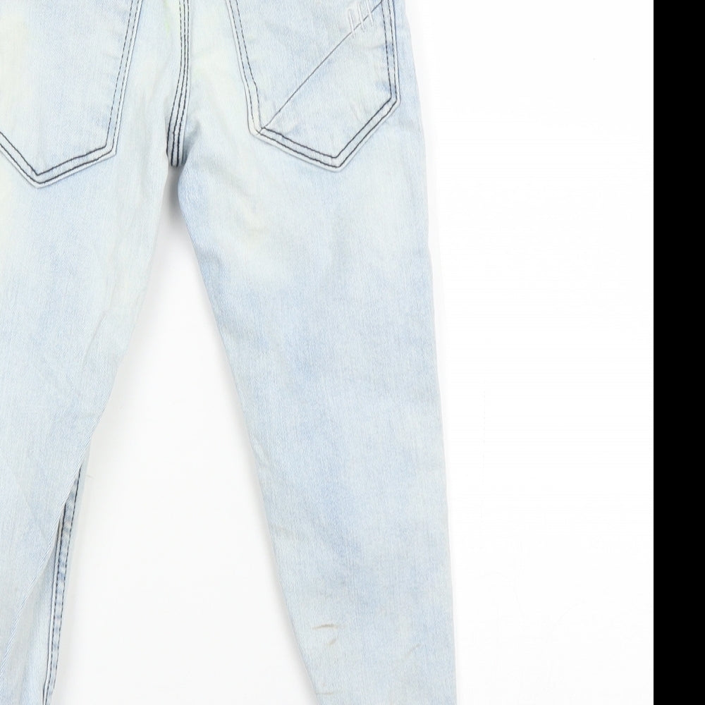 PREMIUM DENIM Girls Blue Denim Skinny Jeans Size 4 Years - distressed