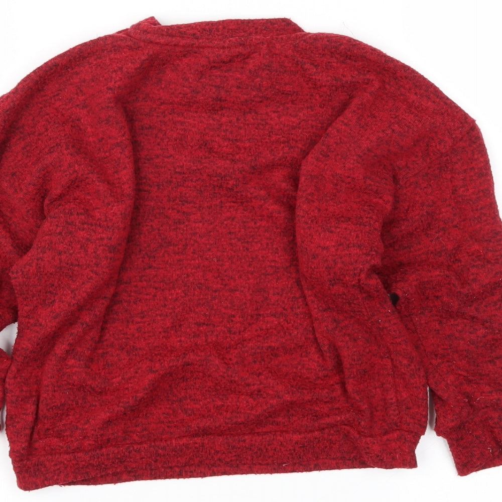 F&F Girls Red Pullover Jumper Size 5-6 Years