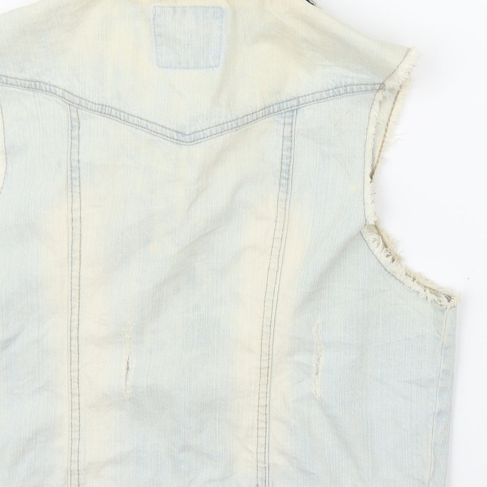 Primark Womens Blue Denim Cardigan Jumper Size 14 - Denim Waistcoat