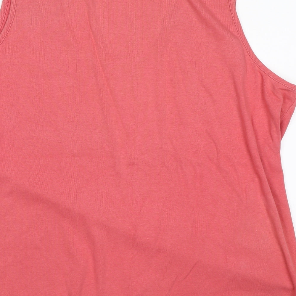 ELVI Womens Pink Basic Tank Size L