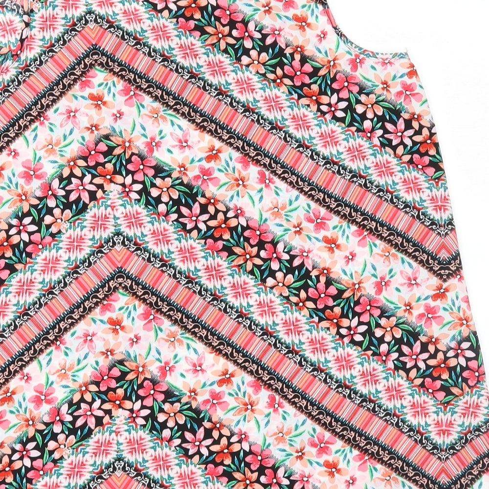 Atmosphere Womens Pink Geometric Basic Blouse Size 14