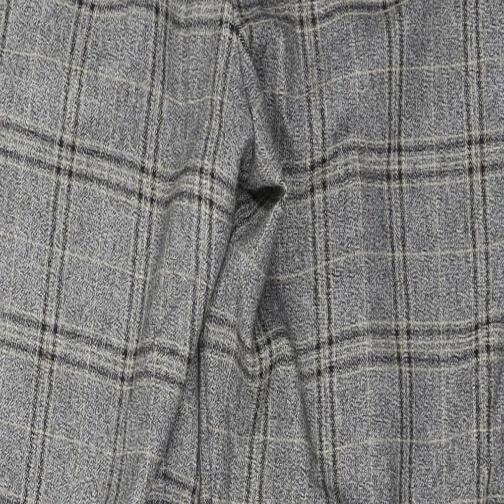 NEXT Womens Grey Check Trousers Size 10 L24 in