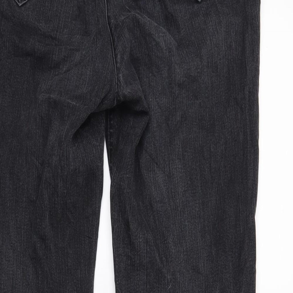 ZERRES Womens Black Denim Straight Jeans Size 14 L26 in