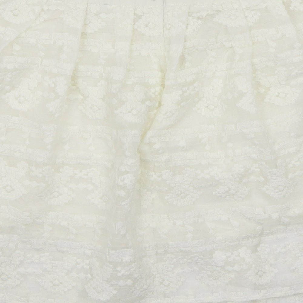 yfl Womens White A-Line Skirt Size 12
