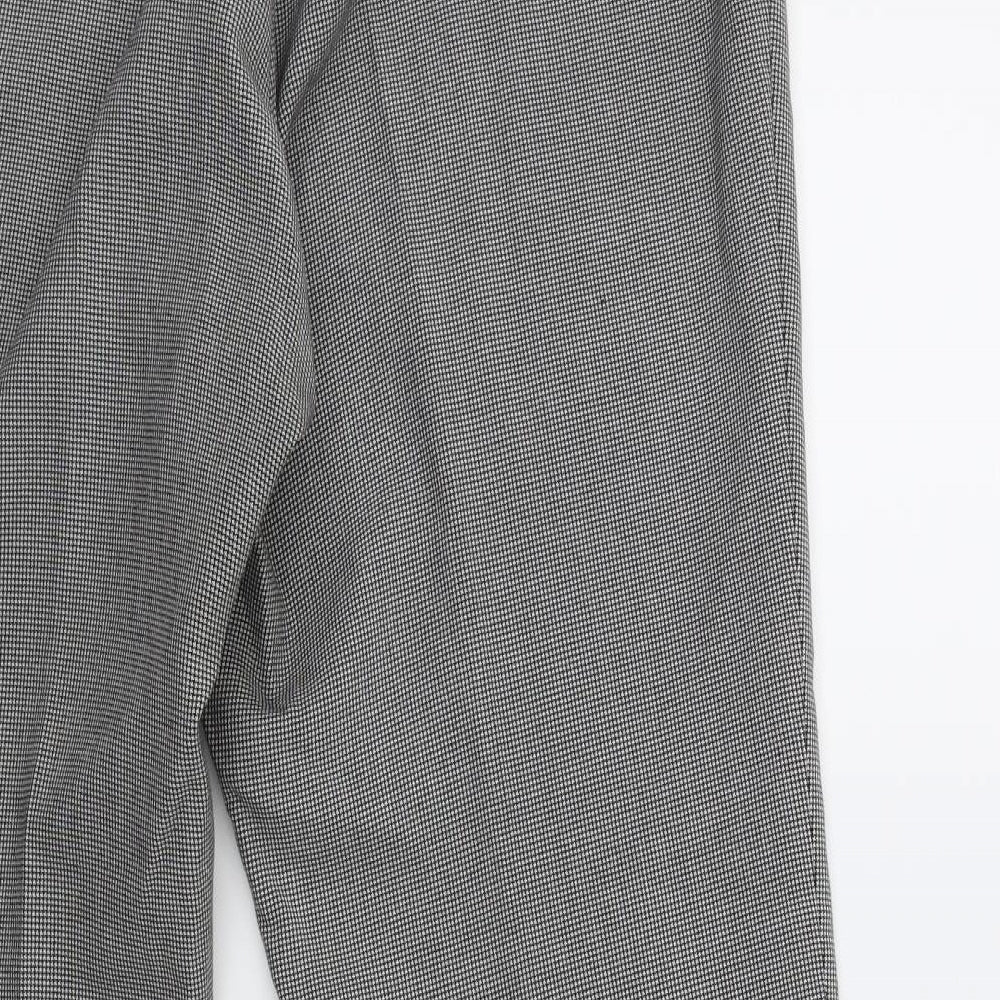 Preworn Womens Black Herringbone Trousers Size 34 in L30 in