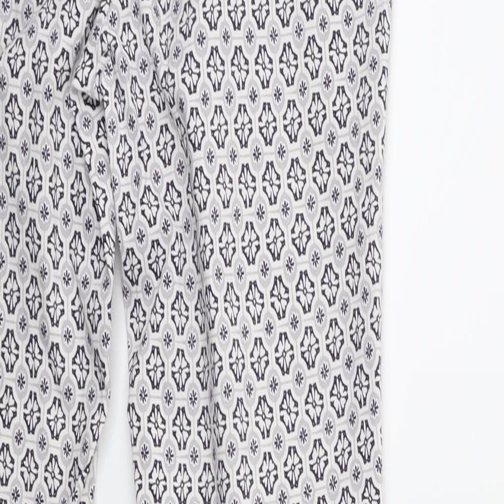 Dorothy Perkins Womens White Geometric Trousers Size 8 L29 in