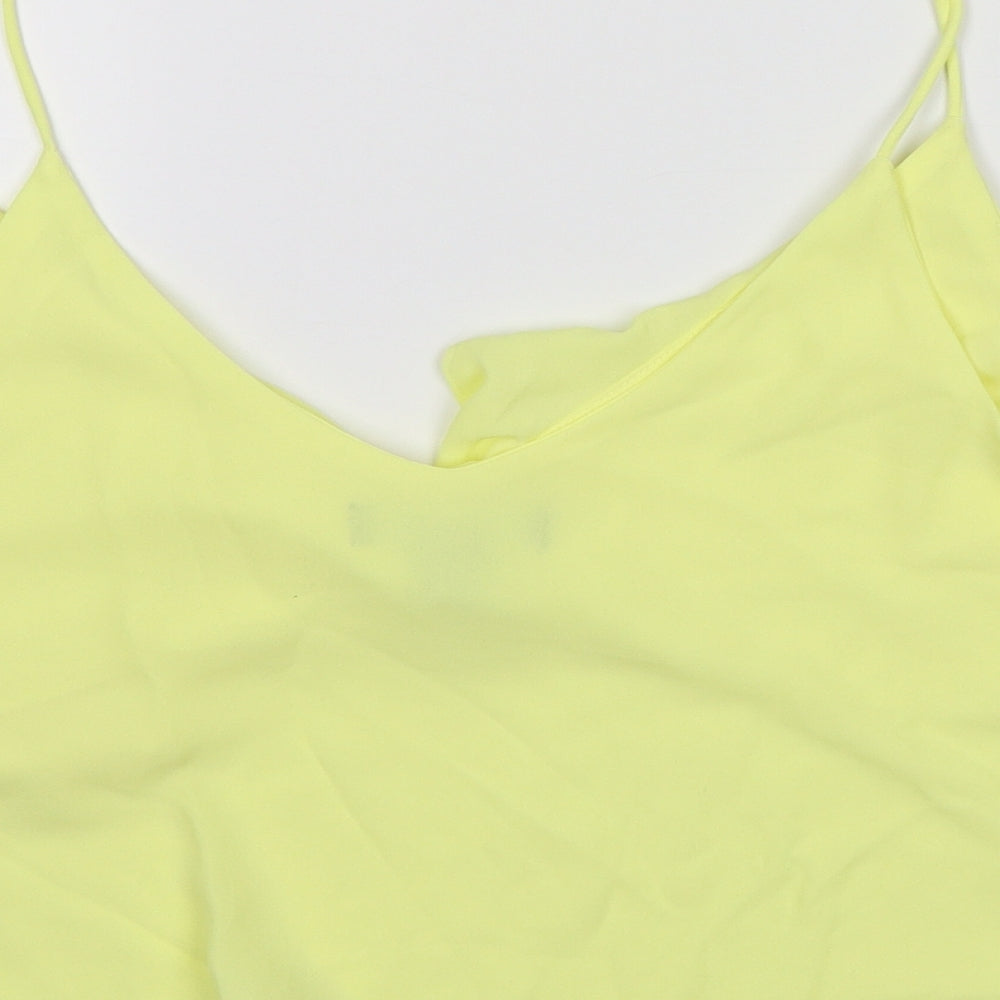 Primark Womens Yellow Cropped Blouse Size 16