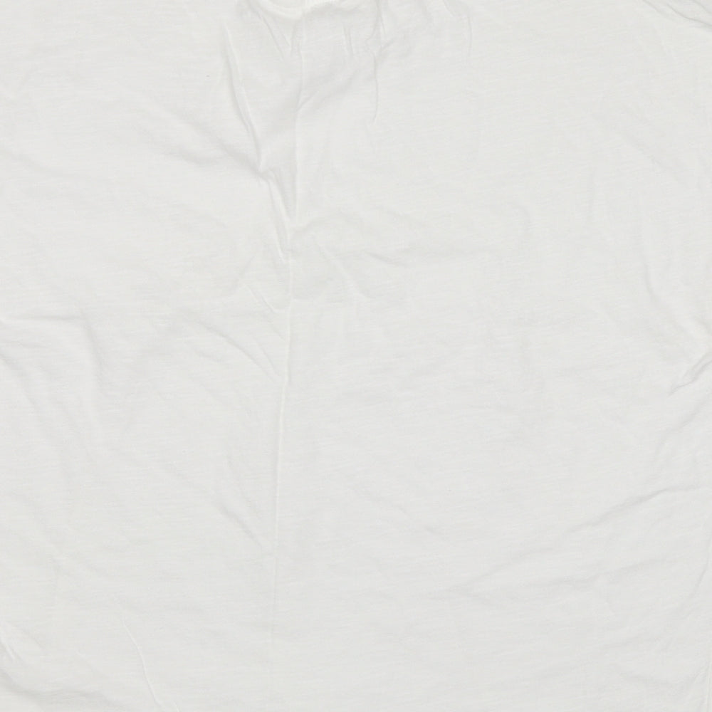 PrimRK Womens White Basic T-Shirt Size L