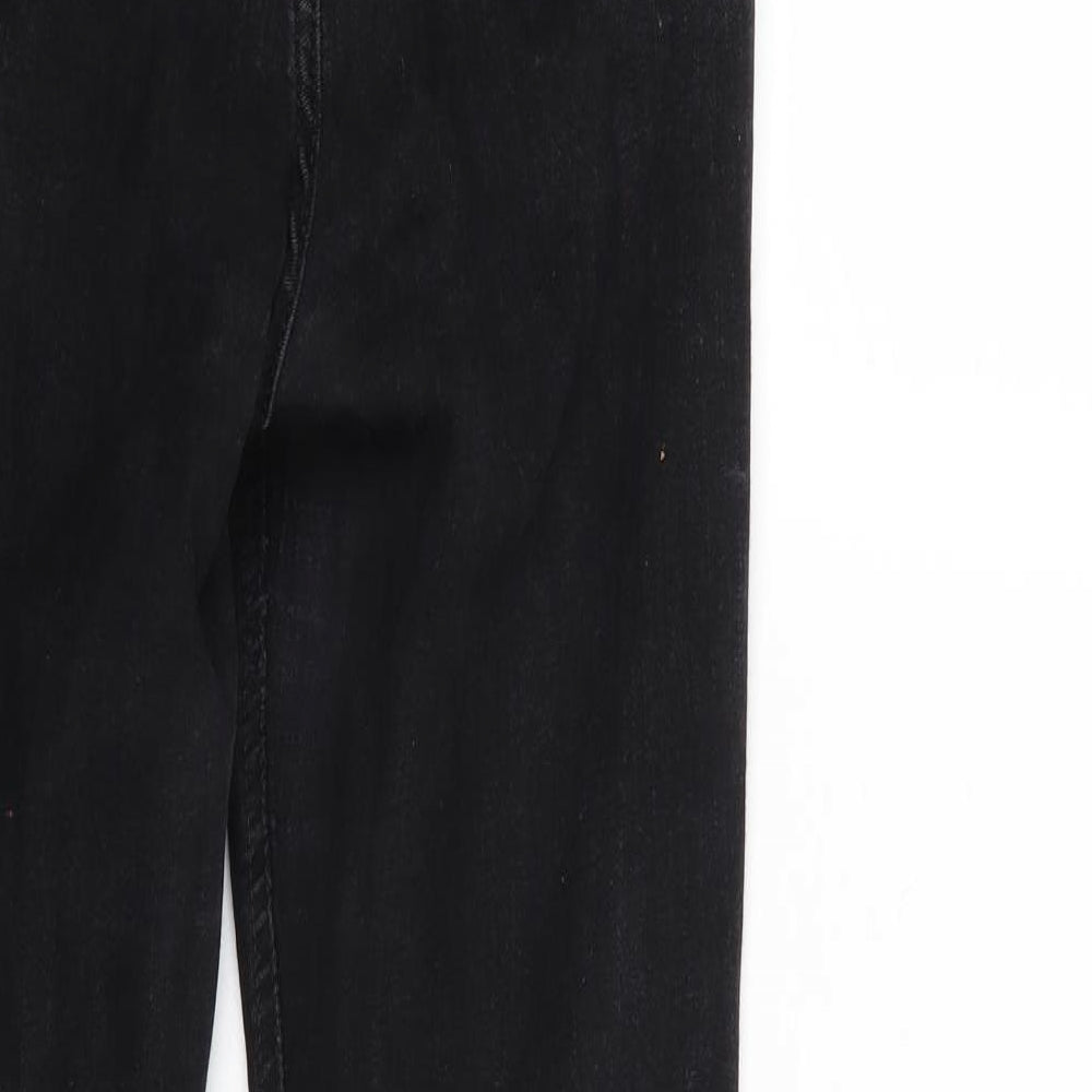 Denim & Co. Womens Black Denim Tapered Jeans Size 14 L28 in