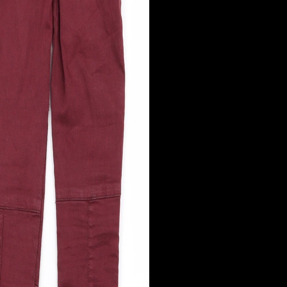 Topshop Womens Red Trousers Size 8 L28 in