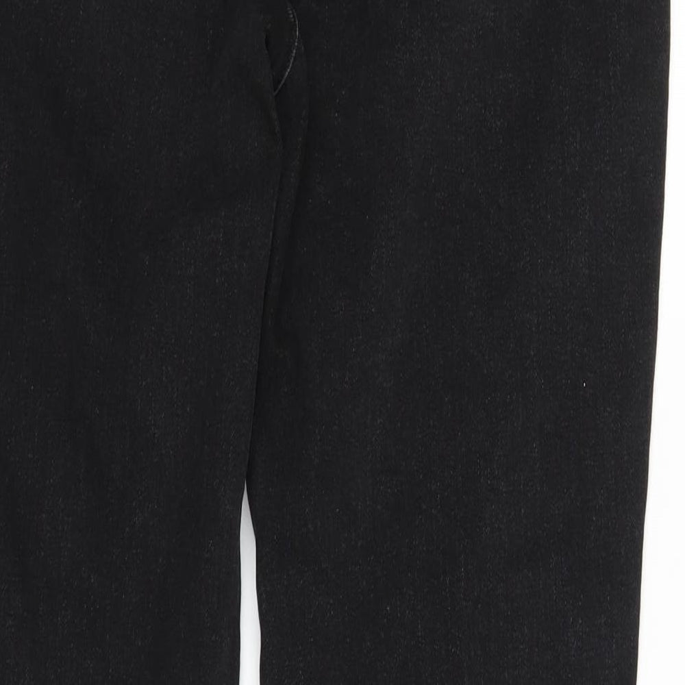 H&M Womens Black Denim Straight Jeans Size 6 L26 in