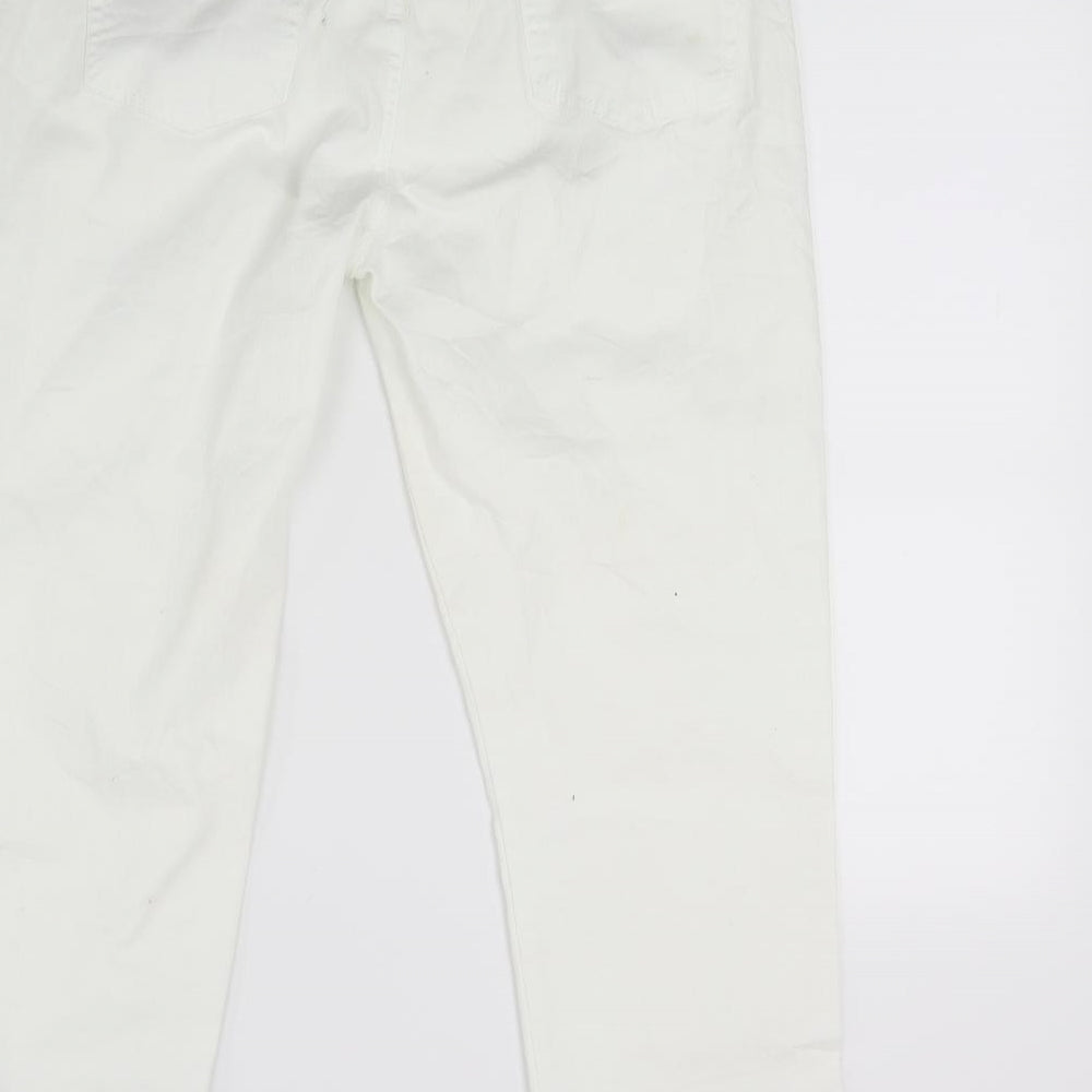 Matalan Womens White Denim Cropped Jeans Size 14 L20 in